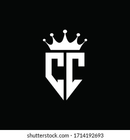 CC logo monogram emblem style with crown shape design template