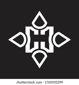 CC Logo monogram with four cone rounded by the shape design template