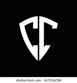 CC logo monogram with shield shape design template