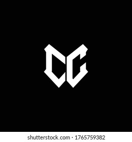 cc logo monogram with shield shape design template