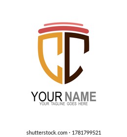 CC-Logo mit Schutzdesign-Kombination, C- und C-Monogramm-Logo-Design