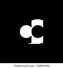 CC Logo. Vector Graphic Branding Letter Element. Dark Background