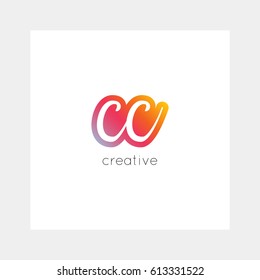 CC logo, vector. Useful as branding symbol, app icon, alphabet element, clip-art.
