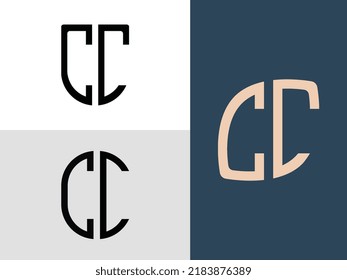 CC modern initial letter logo design vector bundle. It will be suitable for which company or brand name start those initial.