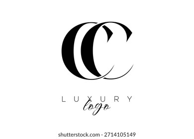 CC Serif Letter Monogramm Typografie Logo für elegante Premium-Branding-Identität