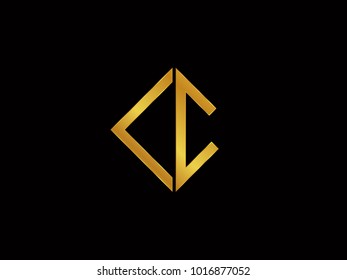 CC square shape Gold color logo