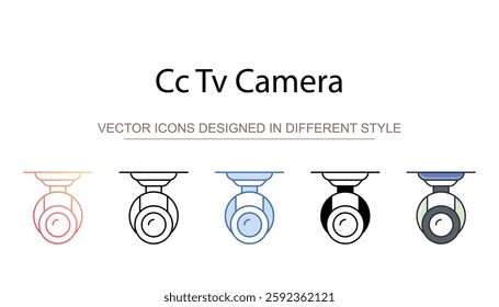 Cc Tv Camera icon design with white background stock illustration