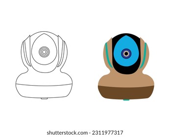 cc tv en tecnología digital para seguridad Vector símbolo de aplicación CC. Imagen vectorial de iconos de la cámara CC