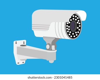 CC TV-Überwachungssymbol Vektorgrafik Design-Illustration.Weißer Hintergrund, Sicherheitskamera, Silhouette, Symbol, Das ist CCTV 3D Render Illustration Symbol, hochauflösendes Vektorsymbol, einzeln auf weißem Hintergrund.