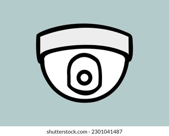 CC TV-Überwachungssymbol Vektorgrafik Design-Illustration.Weißer Hintergrund, Sicherheitskamera, Silhouette, Symbol, Das ist CCTV 3D Render Illustration Symbol, hochauflösendes Vektorsymbol, einzeln auf weißem Hintergrund.