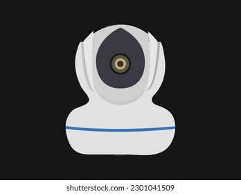 Icono de vigilancia de CC TV ilustración de diseño vectorial.Fondo blanco, cámara de seguridad, silueta, icono,Este es Icono de representación 3D de CCTV, vecto de alta resolución, aislado en un fondo blanco.