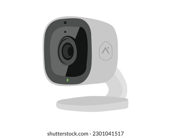 Icono de vigilancia de CC TV ilustración de diseño vectorial.Fondo blanco, cámara de seguridad, silueta, icono,Este es Icono de representación 3D de CCTV, vecto de alta resolución, aislado en un fondo blanco.