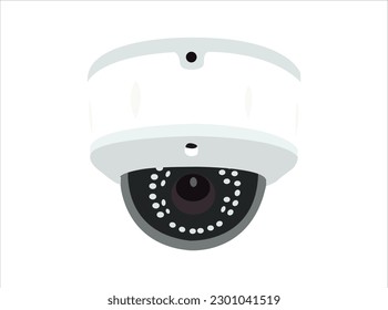 Icono de vigilancia de CC TV ilustración de diseño vectorial.Fondo blanco, cámara de seguridad, silueta, icono,Este es Icono de representación 3D de CCTV, vecto de alta resolución, aislado en un fondo blanco.