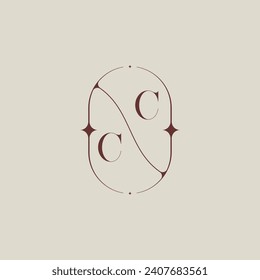 CC Hochzeit Klassiker in eleganter Monogramm mit hochwertigem professionellem Design, das gut drucken wird