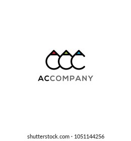 C,C,A letters vector logo. Business logo. Goemetric design elements. Company brand identity