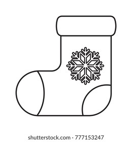 Ccartoon cute christmas sock isolated
