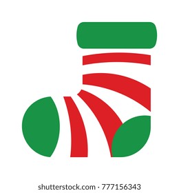 Ccartoon cute christmas sock isolated