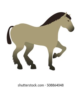 Ccartoon horse on white background