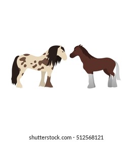 Ccartoon horse on white background