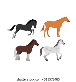 Ccartoon horse on white background