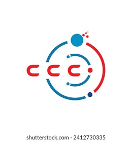 CCC letter technology logo design on white background. CCC creative initials letter IT logo concept. CCC letter design.