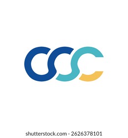 Imagem vetorial de design da letra de logotipo CCC. Logotipo multicolorido e design de monograma colorido.
