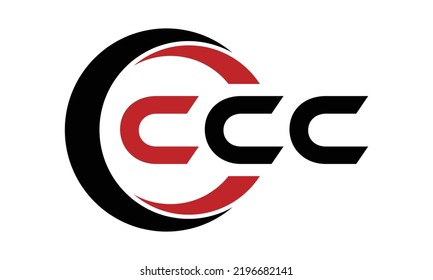 CCC three-letter circle iconic logo design vector template, monogram, abstract, wordmark, letter mark, business, typography, flat, minimalist, brand, initial letter logo, symbol, geometric,  isolated,
