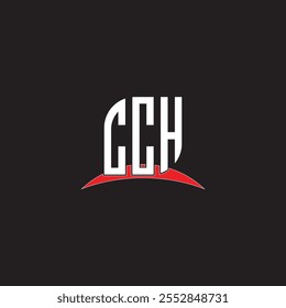 Diseño de logotipo de letra CCH con fondo blanco en ilustrador, fuente de alfabeto moderno de logotipo de Vector