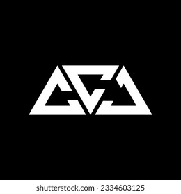 CCJ triangle letter logo design with triangle shape. CCJ triangle logo design monogram. CCJ triangle vector logo template with red color. CCJ triangular logo Simple, Elegant, and Luxurious design.