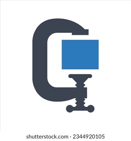 C-clamp icon on white background