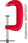 C-clamp Tool Illustration Isolated on White Background