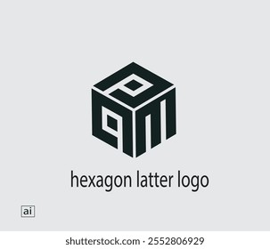 ccm Sechseck letzteres Logo und Vektordesign