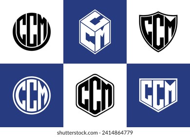CCM initial letter geometric shape icon logo design vector. monogram, lettermark, circle, polygon, shield, symbol, emblem, elegant, abstract, wordmark, sign, art, typography, icon, geometric, shape