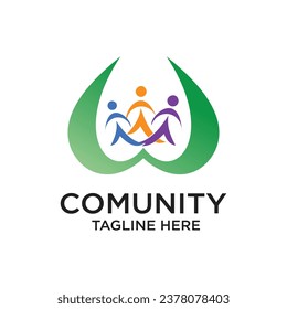 Ccomunity logo design simple conceptPremium Vector