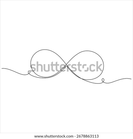 Ccontinuous line drawing of infinity symbol loop mobius icon and endless forever love concept vector illustration