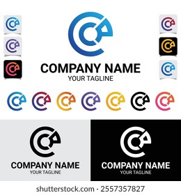 CCP, CPC, 3-Letter Initial Typography Modern Rounded Circle Style Vector Logo Design Template