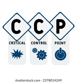 CCP - Signo de punto de control crítico. fondo de concepto de negocio. concepto de ilustración vectorial con palabras clave e iconos. ilustración con iconos para banner web, volante, página de inicio