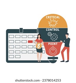 CCP - Signo de punto de control crítico. fondo de concepto de negocio. concepto de ilustración vectorial con palabras clave e iconos. ilustración con iconos para banner web, volante, página de inicio