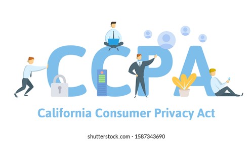 CCPA, California Consumer Privacy Act. USA Data Security, Consumer Personal Data Protection. Concept Vector Illustration. Flat Style.