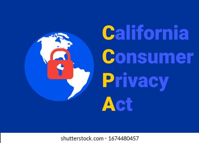 CCPA - California Consumer Privacy Act. vector background. USA data security. Consumer protection for residents of California, United States.