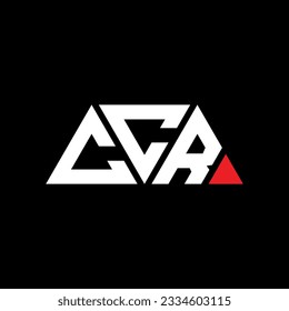 CCR triangle letter logo design with triangle shape. CCR triangle logo design monogram. CCR triangle vector logo template with red color. CCR triangular logo Simple, Elegant, and Luxurious design.