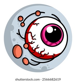 Ccreepy zombie eyeballs illustration. Design elements for Halloween and Horror. Vector illustration isolated on white background.