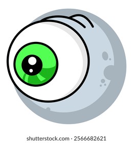 Ccreepy zombie eyeballs illustration. Design elements for Halloween and Horror. Vector illustration isolated on white background.