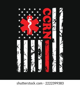 Ccrn Critical Care Registered Nurse Usa Flag
