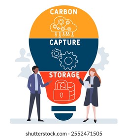 CCS - acrónimo de almacenamiento de captura de carbono. fondo de concepto de negocio. concepto de Ilustración vectorial con Palabras claves e íconos. ilustración de letras con íconos para Anuncio de Web, volante, página de destino