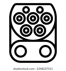 CCS charger line icon, Electric car concept, Electric Car charging plug sign on white background, charging plug Type SAE icon in outline for mobile web design. Vector graphics.