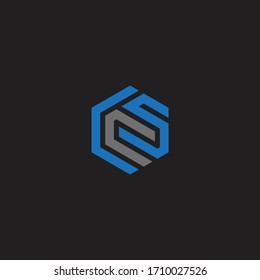 CCS or CSC unique monogram style vector logo design with blue and grey.