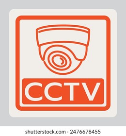 CCTV Area Sign Vector Illustration