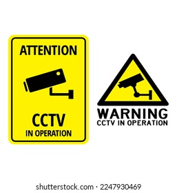 cctv banner sign icon isolated on background security attention