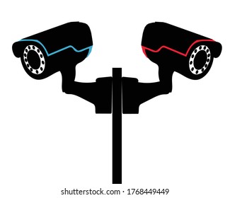 cctv black for isolated icons on white cctv in digital technology for safety Vector technology app symbol CCTV Black Security Surveillance CCTV Camera Watch Illustration Logo Silhouette - Vector